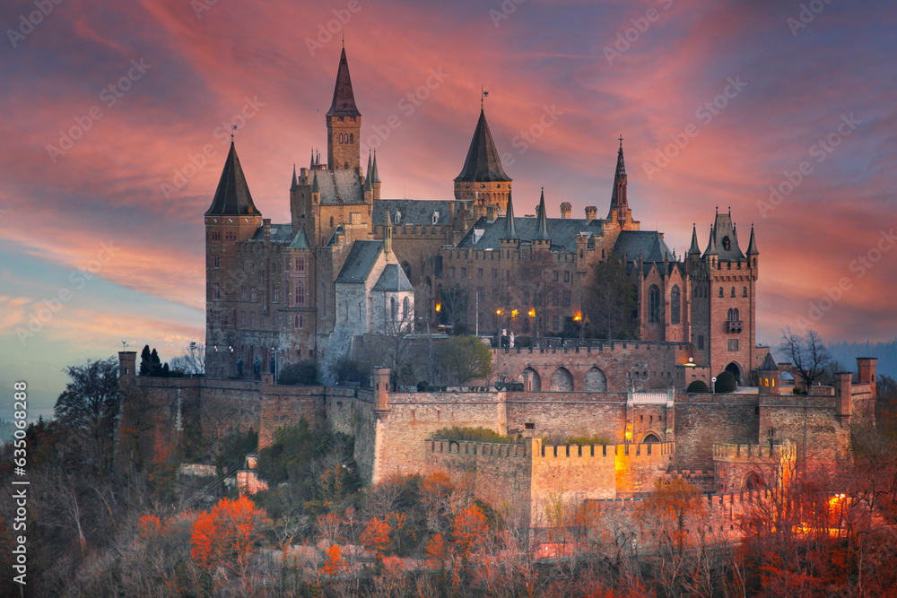 German Castle Hohenzollern over the Clouds German Castle Hohenzollern over the Clouds