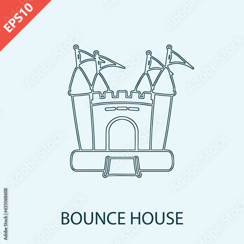 hand drawn bounce house icon design vector illustration