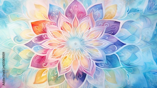 Mandala background watercolour in pastel light colour