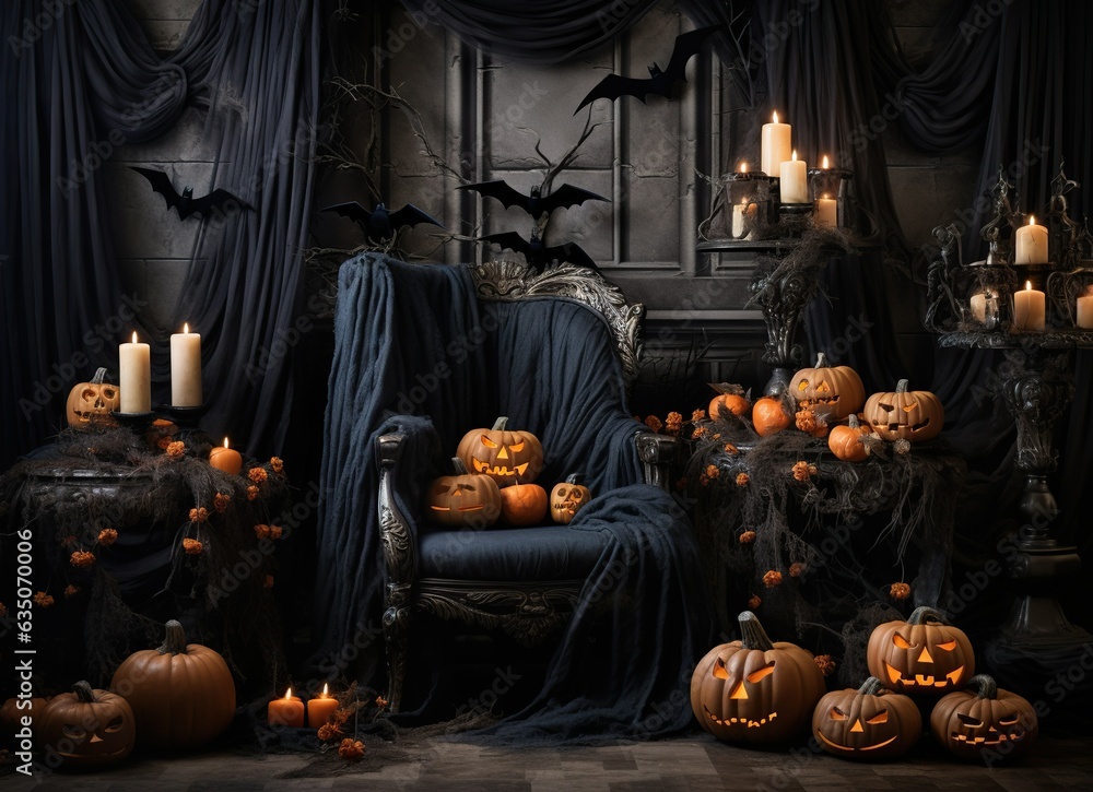 Spooky Halloween Backdrop: A hauntingly atmospheric background that sets the eerie tone for a