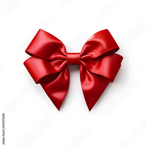 Red bow isolated on white background, Red ribbon, gift ribbon