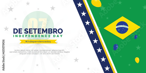 Brazil independence dey de setembro  white color background social media poster or banner design vector file