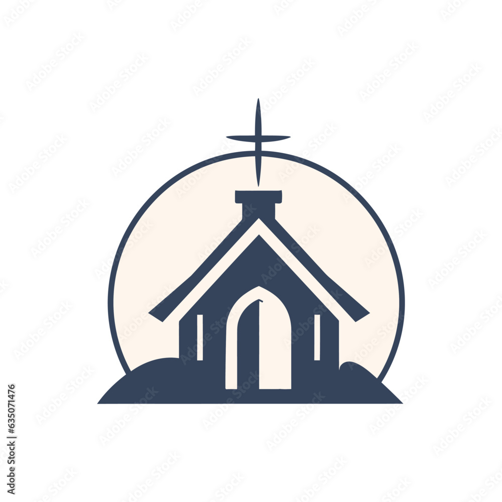 church logo in flat style isolated on white background. Vector illustration church logo in flat style isolated on white background. Vector illustration