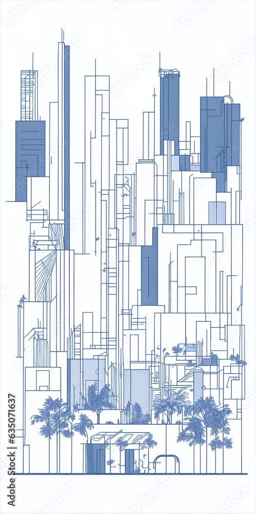 Modern city landscape. AI generated illustration Modern city landscape. AI generated illustration