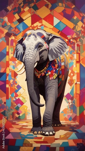 indian elephant with background