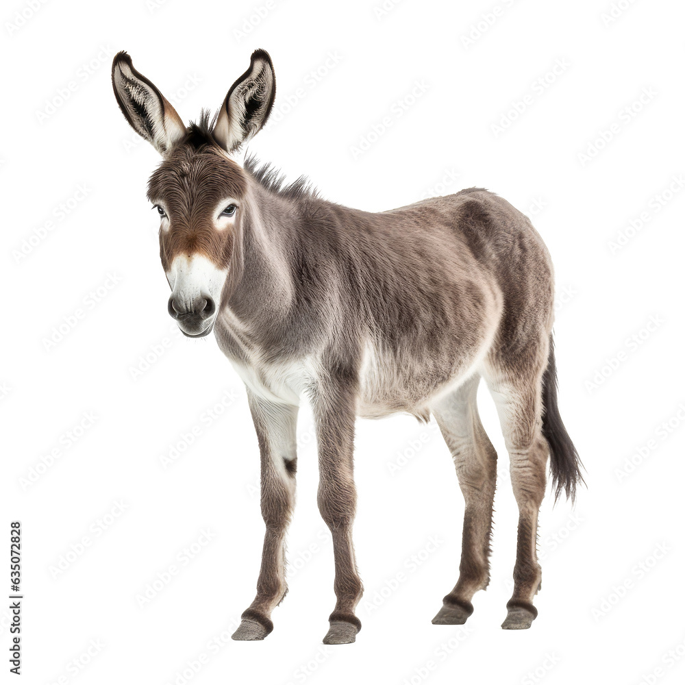 donkey looking isolated on white donkey looking isolated on white
