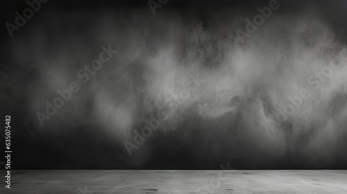 Dark grey empty wall, Interior background for presentation, Generative AI photo