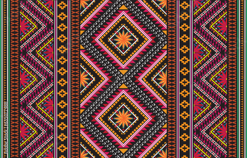 Ethnic-style seamless vector pattern. Tribal motif on a geometric background. Printing ornaments for paper  wallpaper  covers  textiles  fabric  apparel  and other materials