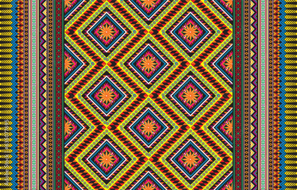Aztec motifs vector seamless pattern design. Background illustration of a tribal pattern template element
