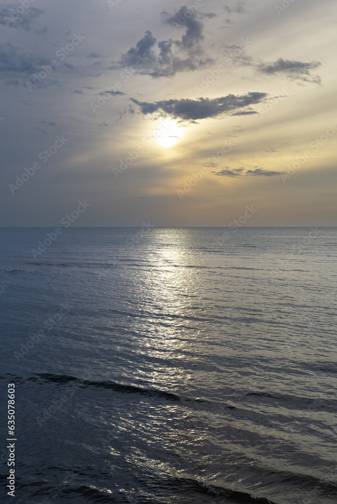 seascape in early morning or sea sunset at hua hin beach, thailand