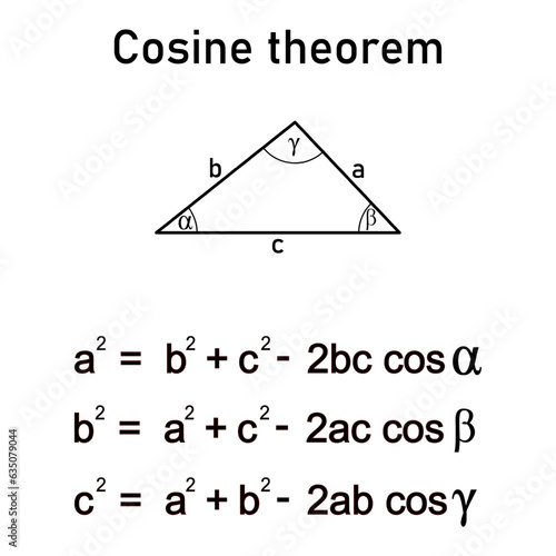 Trigonometry of a general triangle - the cosine theorem