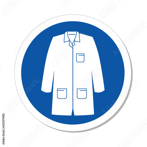 ISO Mandatory Circle Sign: Wear Labcoat Symbol