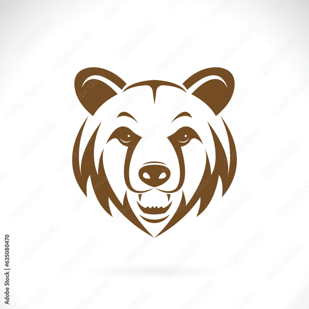 Vector of bear head design on a white background. Wild Animals. Easy editable layered vector illustration. Vector of bear head design on a white background. Wild Animals. Easy editable layered vector illustration.