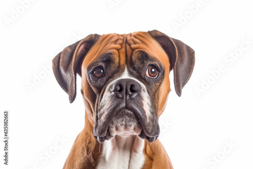 Portrait of Boxer dog on white background © Firn