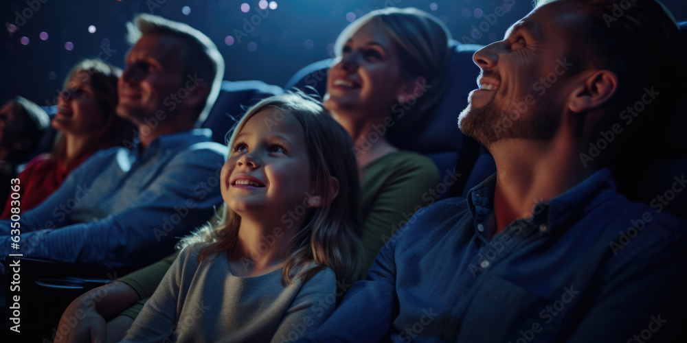 Fototapeta premium Familie im Kino