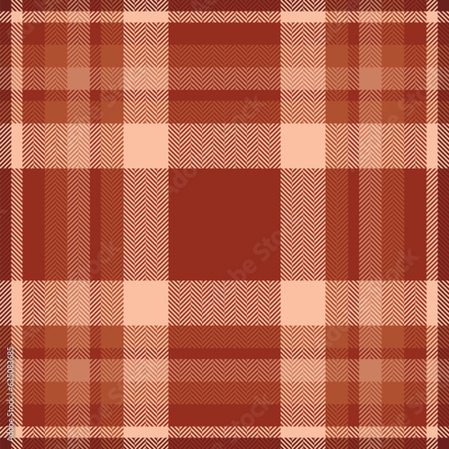 Plaid check pattern in orange and red colors. Seamless fabric texture. Tartan textile print. photo