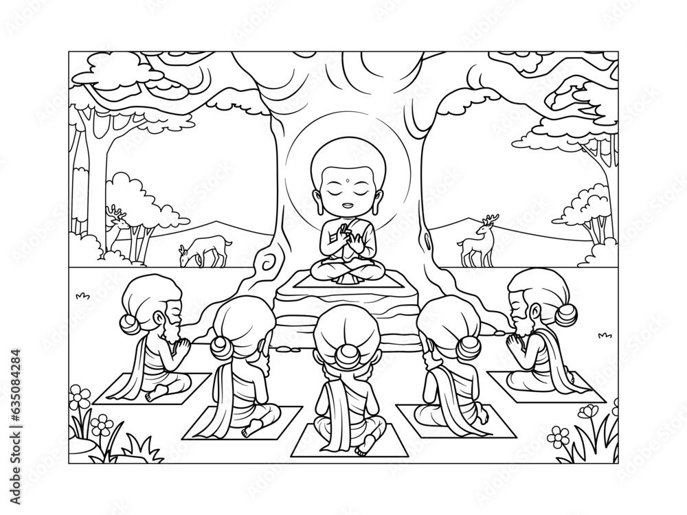 Buddha and The first five disciples Buddha and The first five disciples