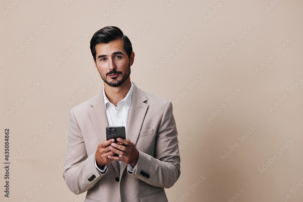 man portrait business smartphone phone call smile hold happy person suit man portrait business smartphone phone call smile hold happy person suit