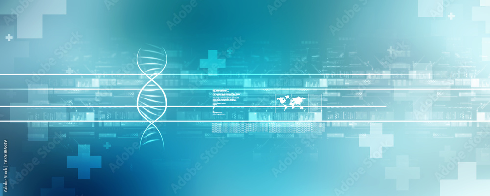 Obraz premium 2d render of dna structure, abstract background