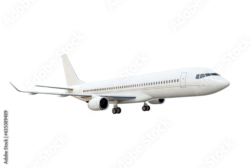 Airplane or aircraft flying in the air isolated on clean png background, business airline flight, aviation concept, with Generative Ai.