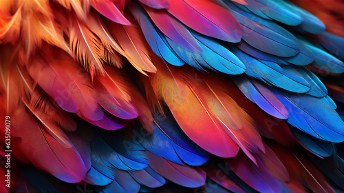 colorful feathers background, create using generative AI
