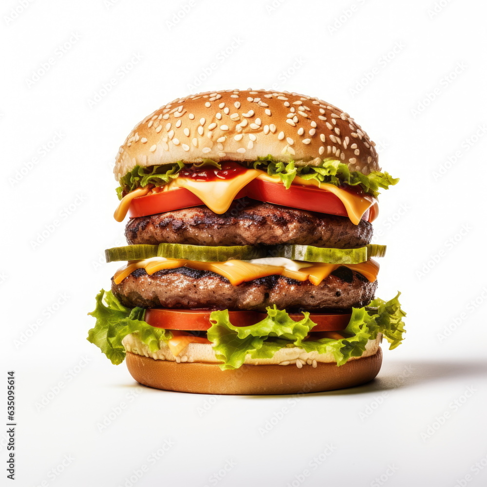 hamburger on white background hamburger on white background