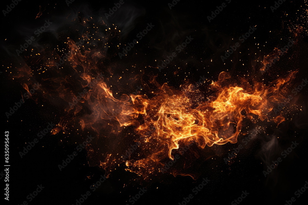 fire and spark on black background fire and spark on black background