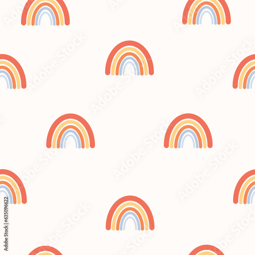 Cute abstract rainbow seamless vector pattern.