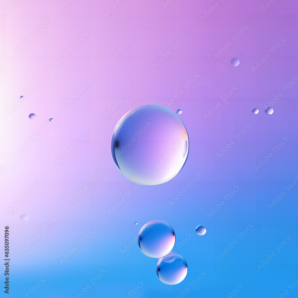 A purple and blue gradient background, with sparkling beads placed in harmony.Created with generative Ai technology.