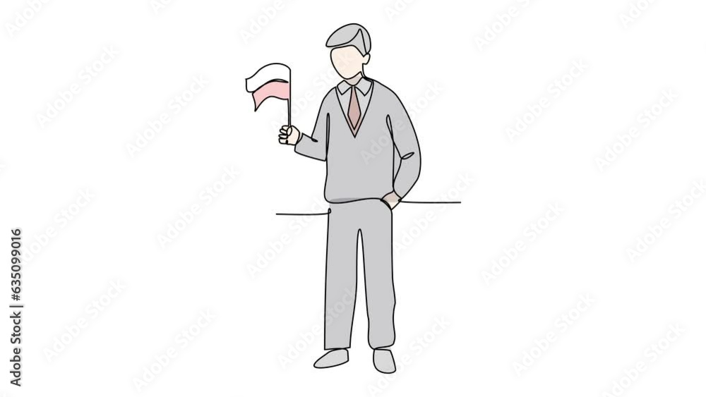 Animated self drawing of school uniform in Poland with white background. Fashion education concept illustration in simple linear animation. School uniform concept design with full length animation. Animated self drawing of school uniform in Poland with white background. Fashion education concept illustration in simple linear animation. School uniform concept design with full length animation.