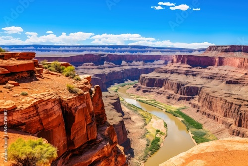 Stunning view into a landscape looking like the Grand Canyon.
