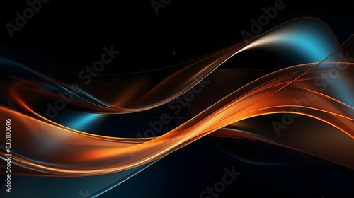 abstract water background with blue and orange swirl