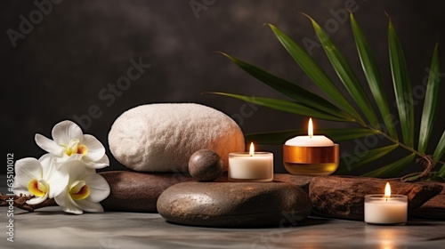 SPA Still Life with Candles and Stones 