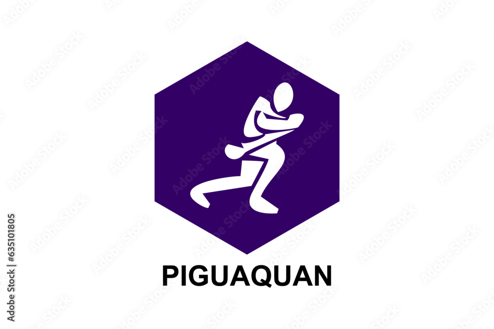 Piguaquan (chop-hanging fist) sport vector line icon. sportsman, fighting stance. sport pictogram illustration. Piguaquan (chop-hanging fist) sport vector line icon. sportsman, fighting stance. sport pictogram illustration.
