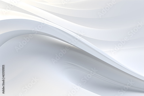 Grey and white flow waves abstract background. Generative AI.