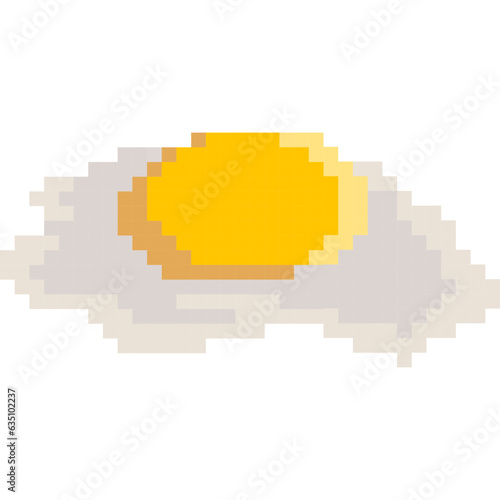 cracked eggs cartoon icon in pixel style