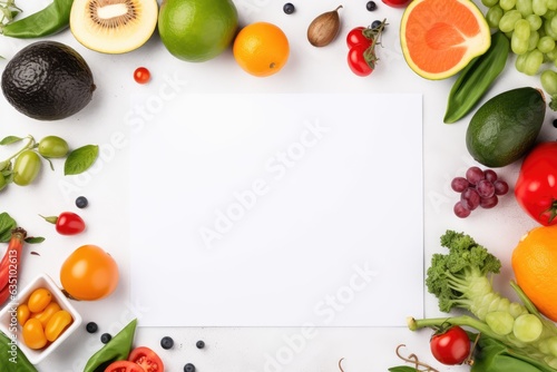 Creative layout made of various fruits and vegetables