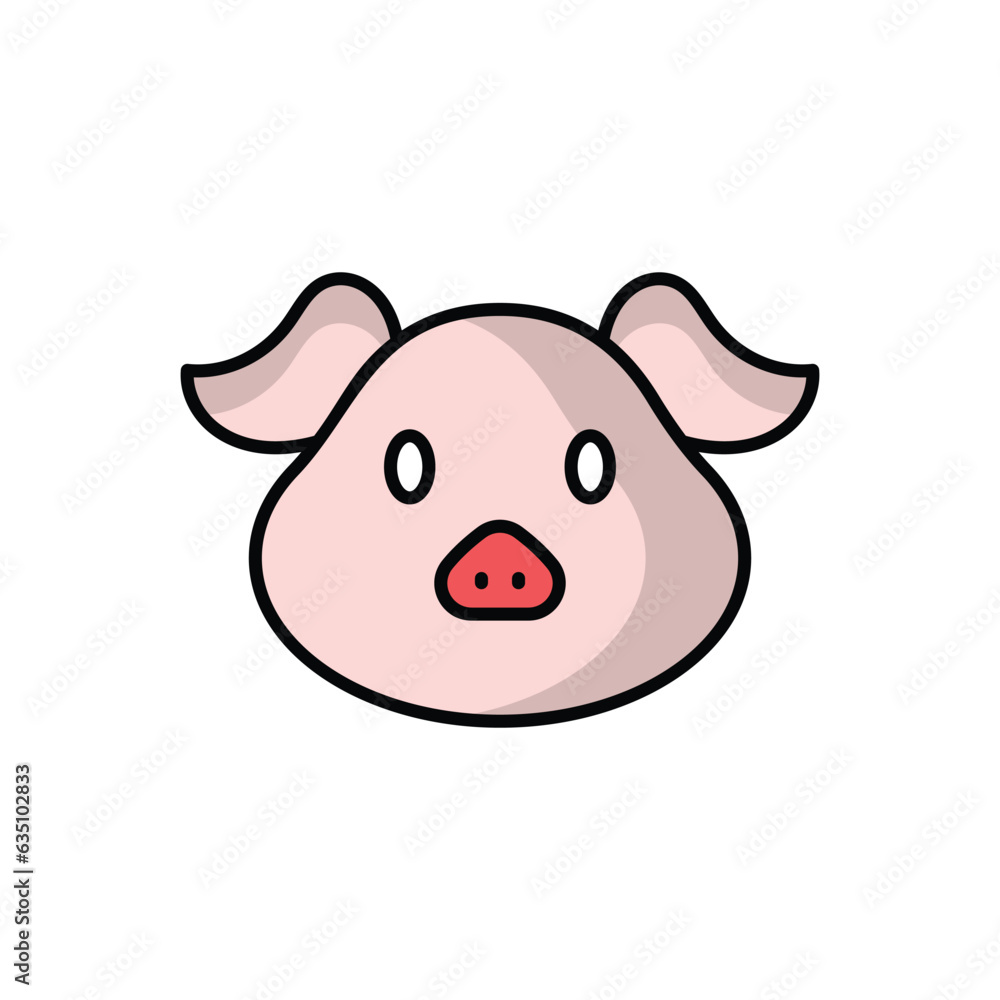 Pig icon vector stock illustration. Pig icon vector stock illustration.