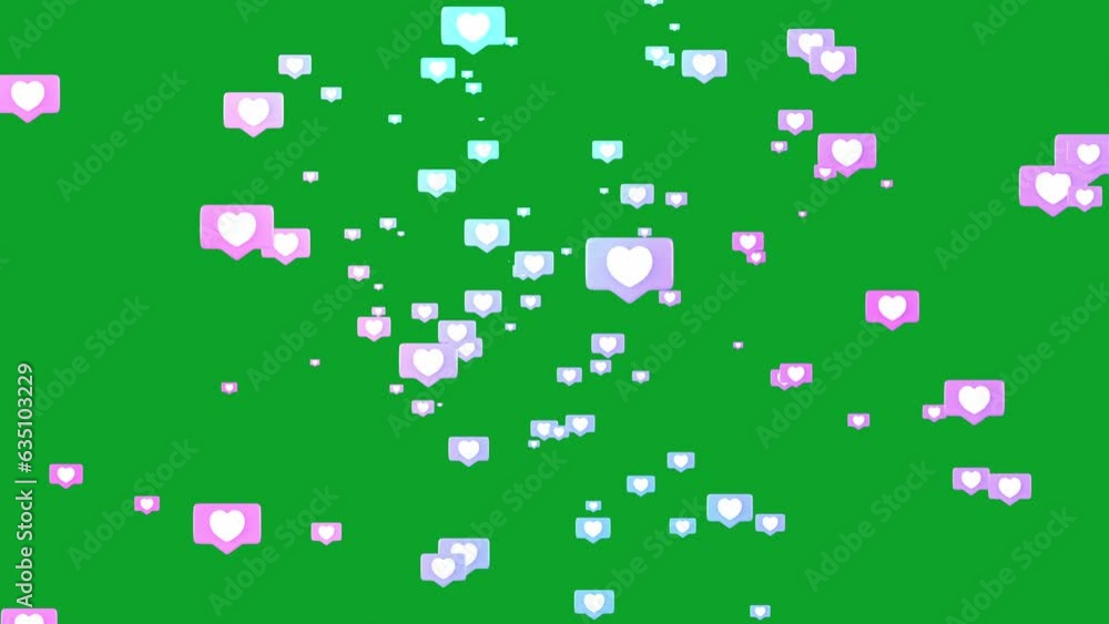 4K Social media Live style animated heart on green screen. 60 FPS 4K Social media Live style animated heart on green screen. 60 FPS