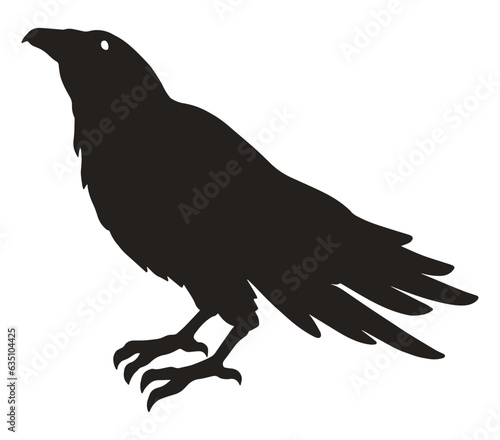 Fotografija Creepy crow monochrome silhouette element