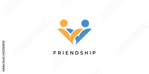 Team work logo design with modern unique concept