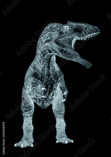 giganotosaurus is angry on white background