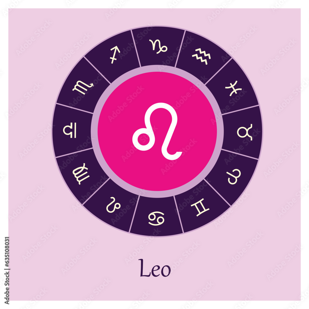 Leo sign . Vector illustration. Leo zodiac sign symbole on purple background horoscope astrology. Zodiac sign. Astrological calendar. Zodiacal black and white vector horoscope. Line Leo sign . Vector illustration. Leo zodiac sign symbole on purple background horoscope astrology. Zodiac sign. Astrological calendar. Zodiacal black and white vector horoscope. Line