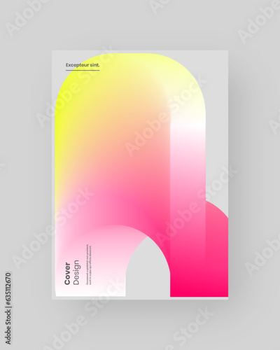 Abstract Posters Design. Vertical A4 format. Modern placard. Strict and discreet brochure. Colorful 3d form composition