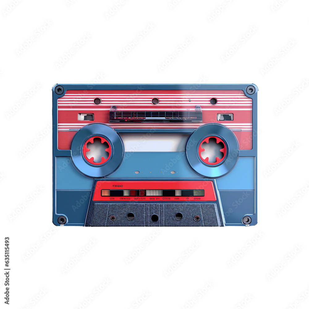 Naklejka premium Cassette tape. isolated object, transparent background
