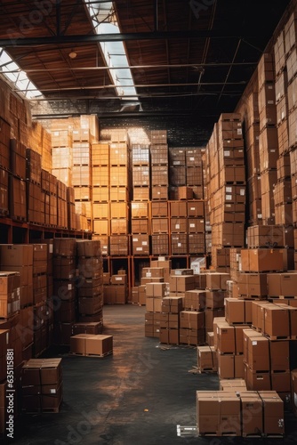 A small warehouse filled with goods © evening_tao