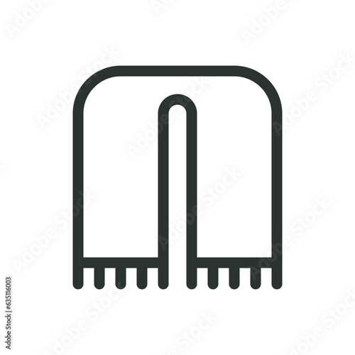 Scarf isolated icon, shawl vector icon with editable stroke