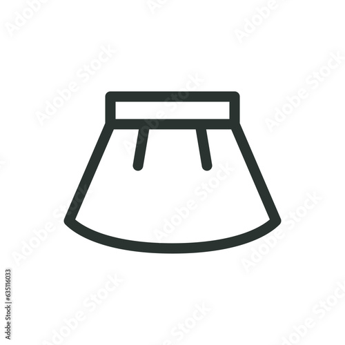 Skirt isolated icon, mini skirt vector icon with editable stroke
