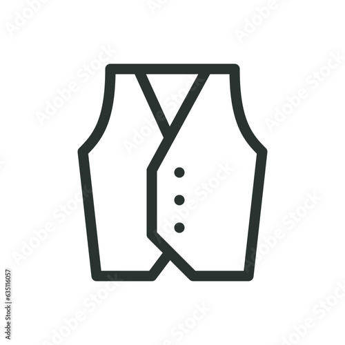 Waistcoat isolated icon, wedding waistcoat vector icon with editable stroke