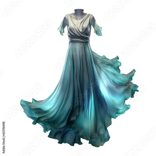 Chiffon dress. isolated object, transparent background